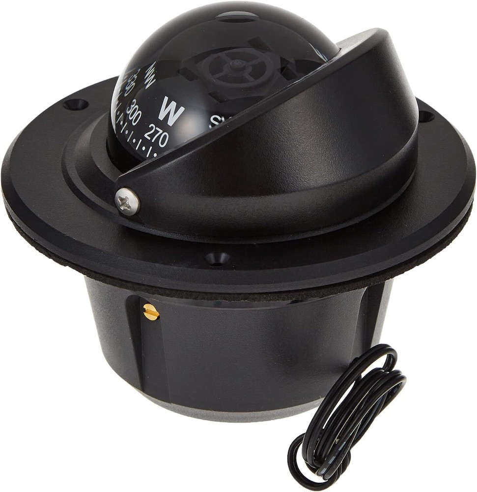Ritchie F50 Black Explorer Flush Mount Boat Compass 12V Lighted/Illuminated Dial