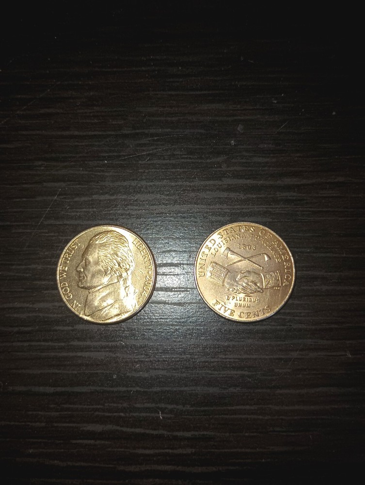 2 gold coins us nickels error in good condition