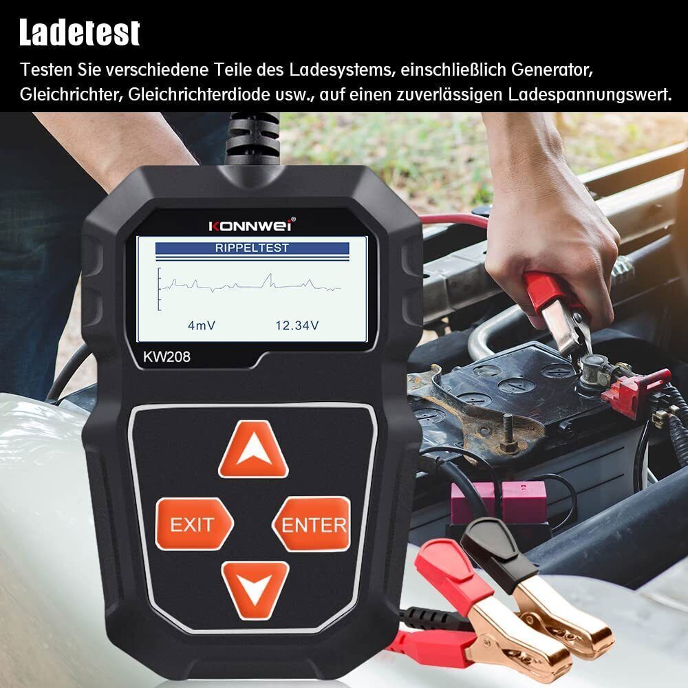 Automotive 12V 100-2000CCA Battery Tester Load Cranking Charging System Analyzer