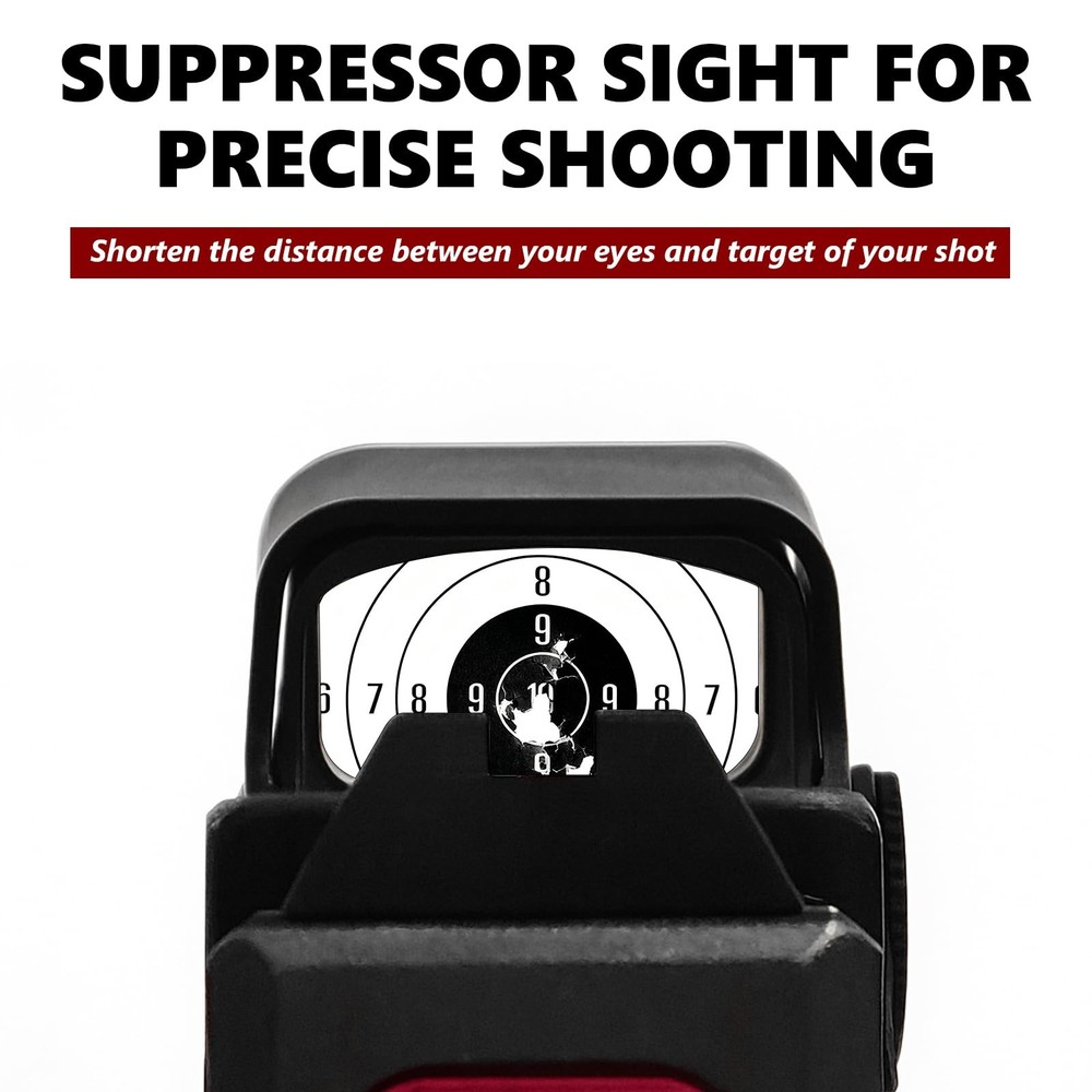 Suppressor Height Sight Set for Glock - Optical Compatible, High Black
