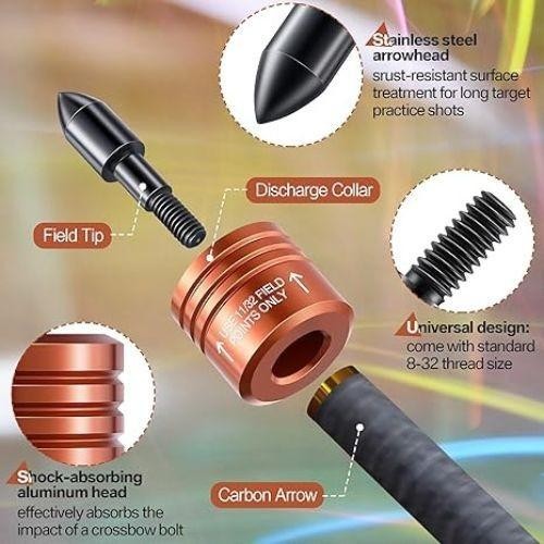 2 Pack Crossbow Bolt Decocking Point Crossbow Arrow Release Tip