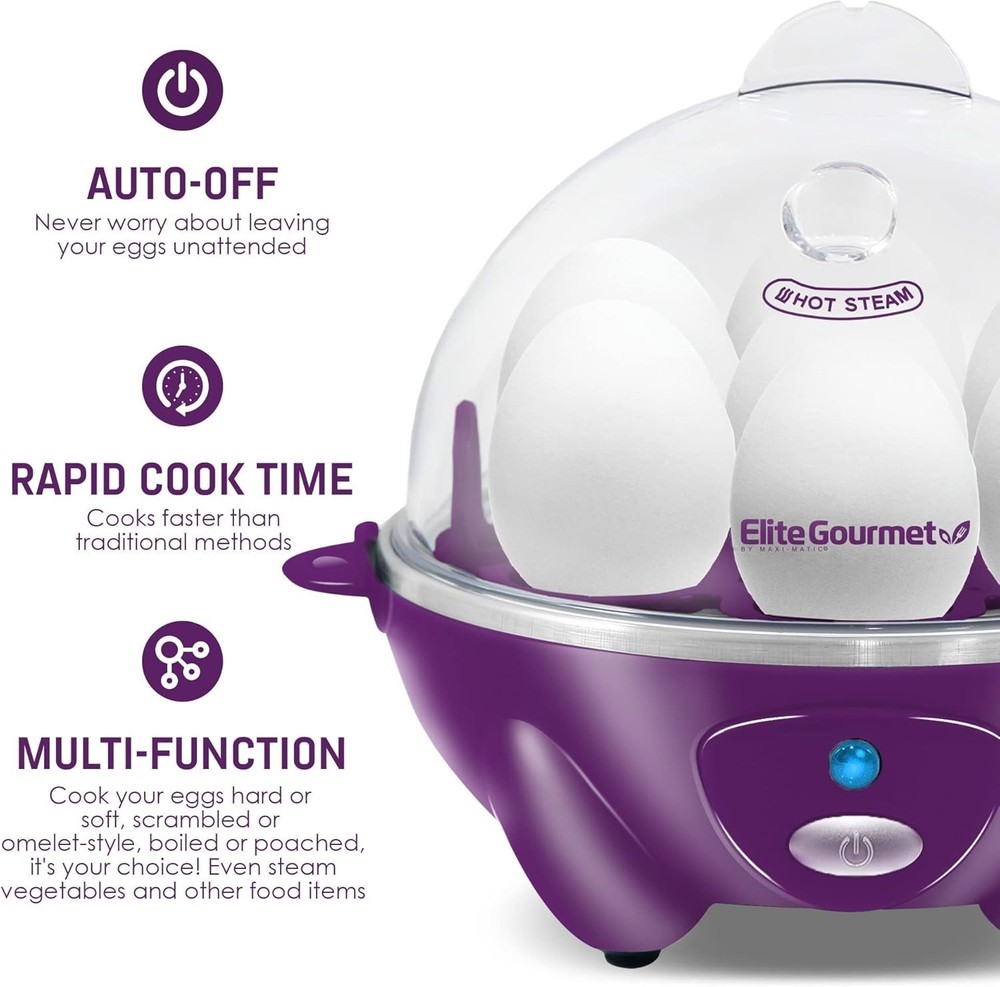 Easy Electric 7 Egg Capacity Cooker Poacher Omelet Maker Scrambled Soft Medium