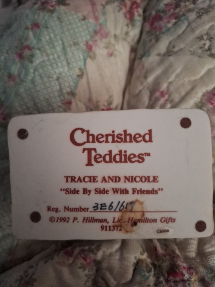 Cherished Teddies Tracie and Nicole Side by Side