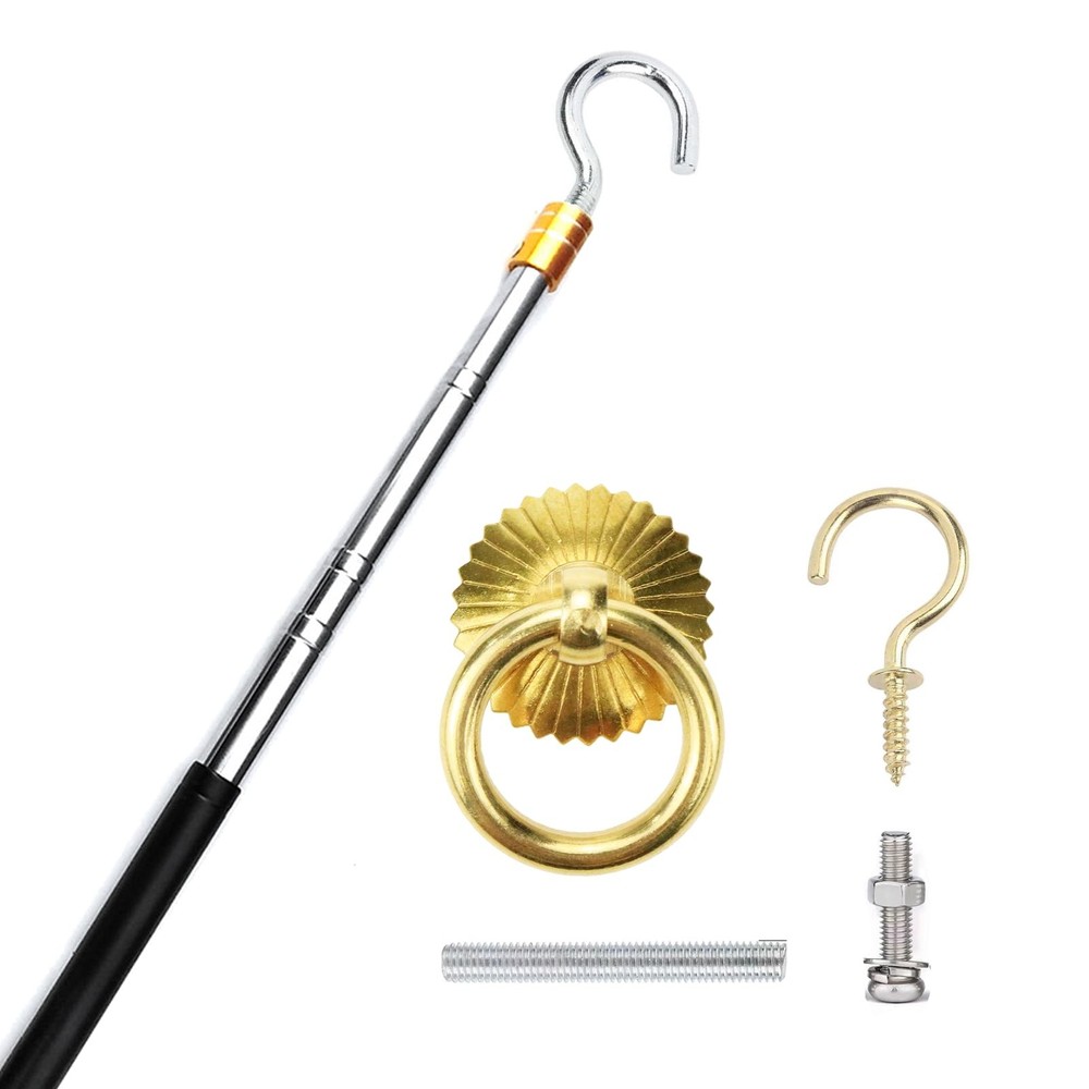 Ladder Pull Down System Kit Attic Pull System Hook Set Replacement For Cord Rope