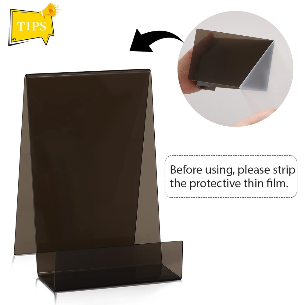 5 Pack Clear Black Acrylic Book Stand with Ledge Large Easel Display Holder
