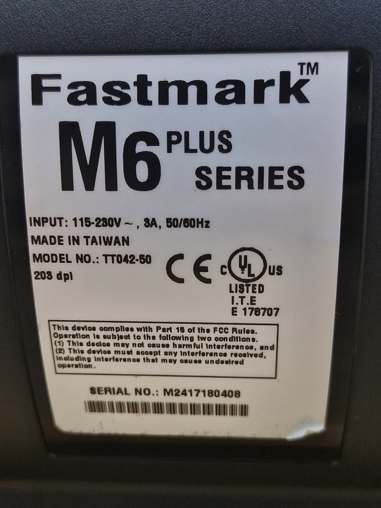 AMT Datasouth Fastmark M6 PS 203dpi Thermal Label Barcode Printer USB, Etherne