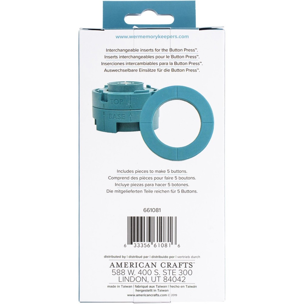 We R Memory Keepers Button Press Inserts Large 18 Pc #816