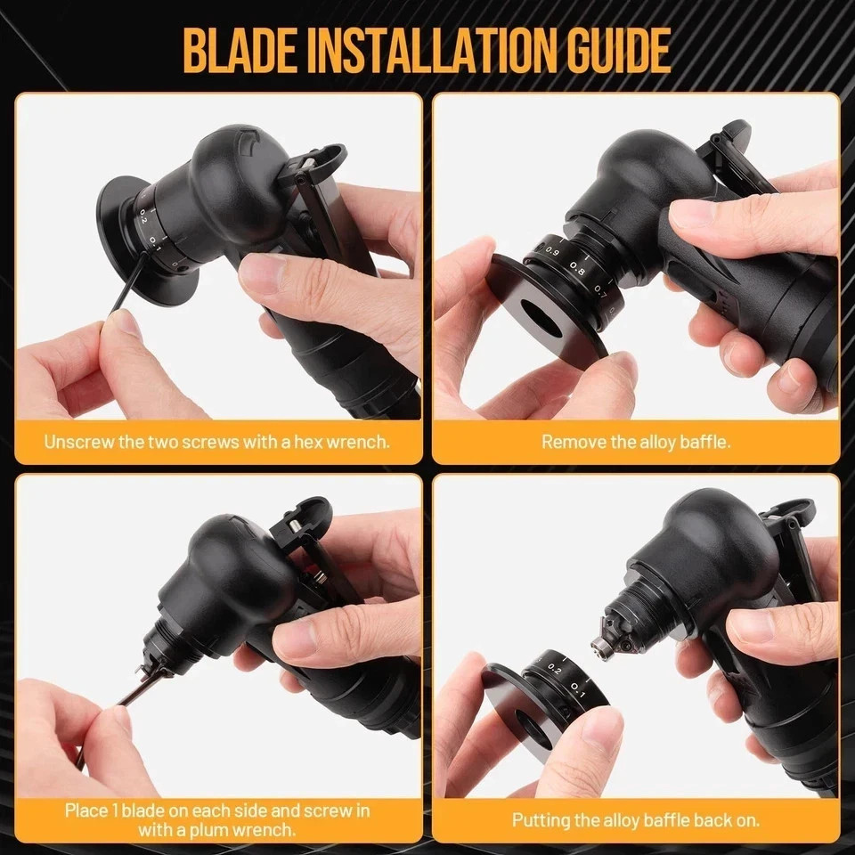 Pneumatic Chamfering Tool Chamfer Tool W/ 6 C-Angle& 6 R-Angle Blade Lightweight