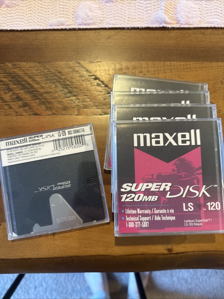Maxell Super Disk 120mb 5 Pack New