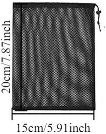 10PCS Black Mesh Drawstring Bags, Portable