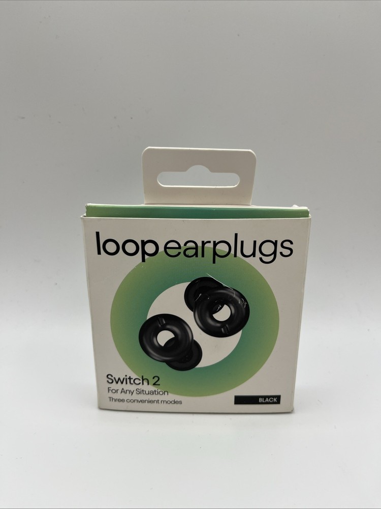 Loop Switch 2 Earplugs for Adjustable Volume Control and Instant Noise - Black