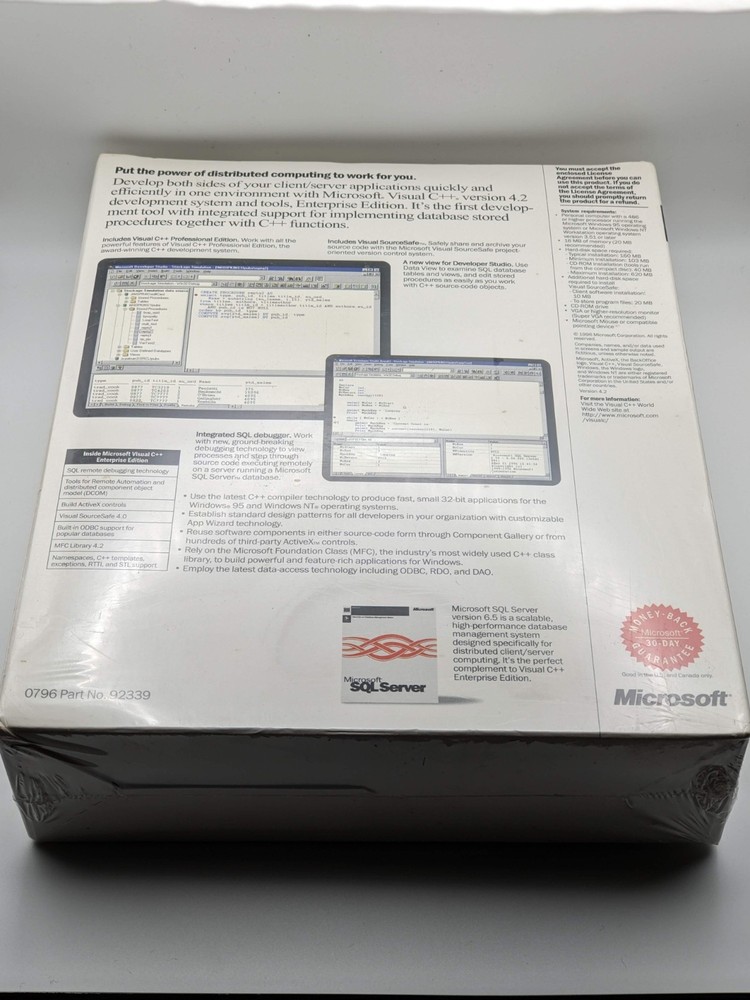 Microsoft Visual C++ 4.2 Enterprise Edition 4.2 Factory Sealed NOS