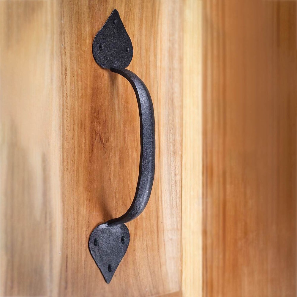 Black Door Pull Handle Wrought Iron 10"H Drawer Pull Handle Renovators Supply