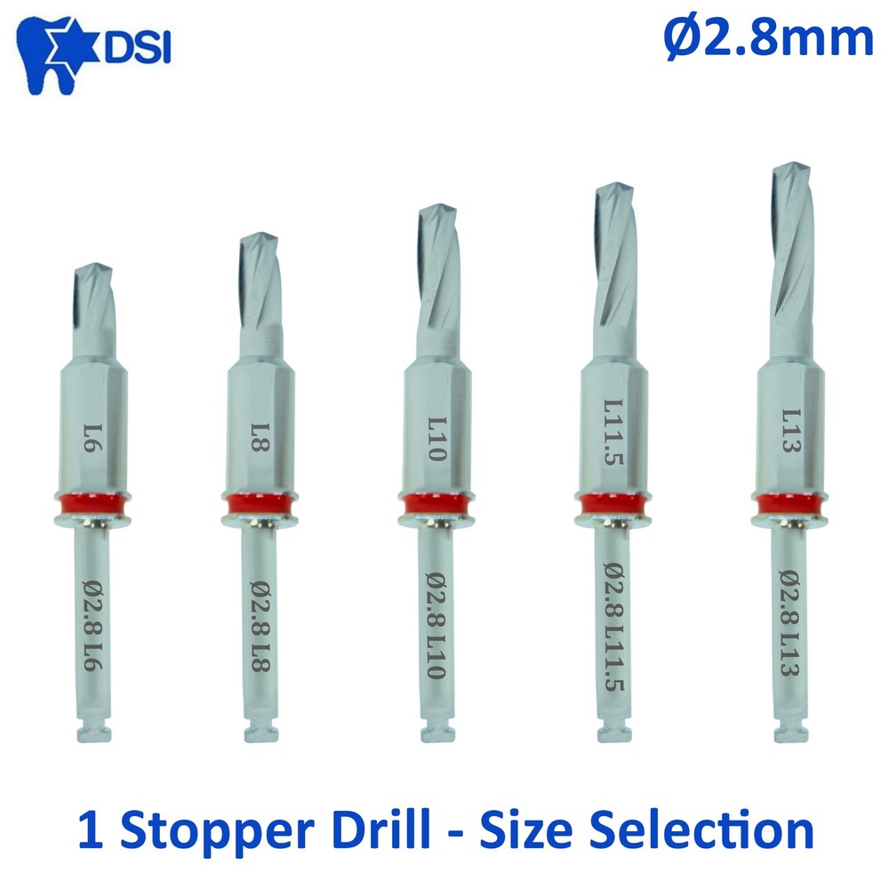 DSI Dental Fixture Stopper Guided Drill External Irrigation Ø2.8 Selection