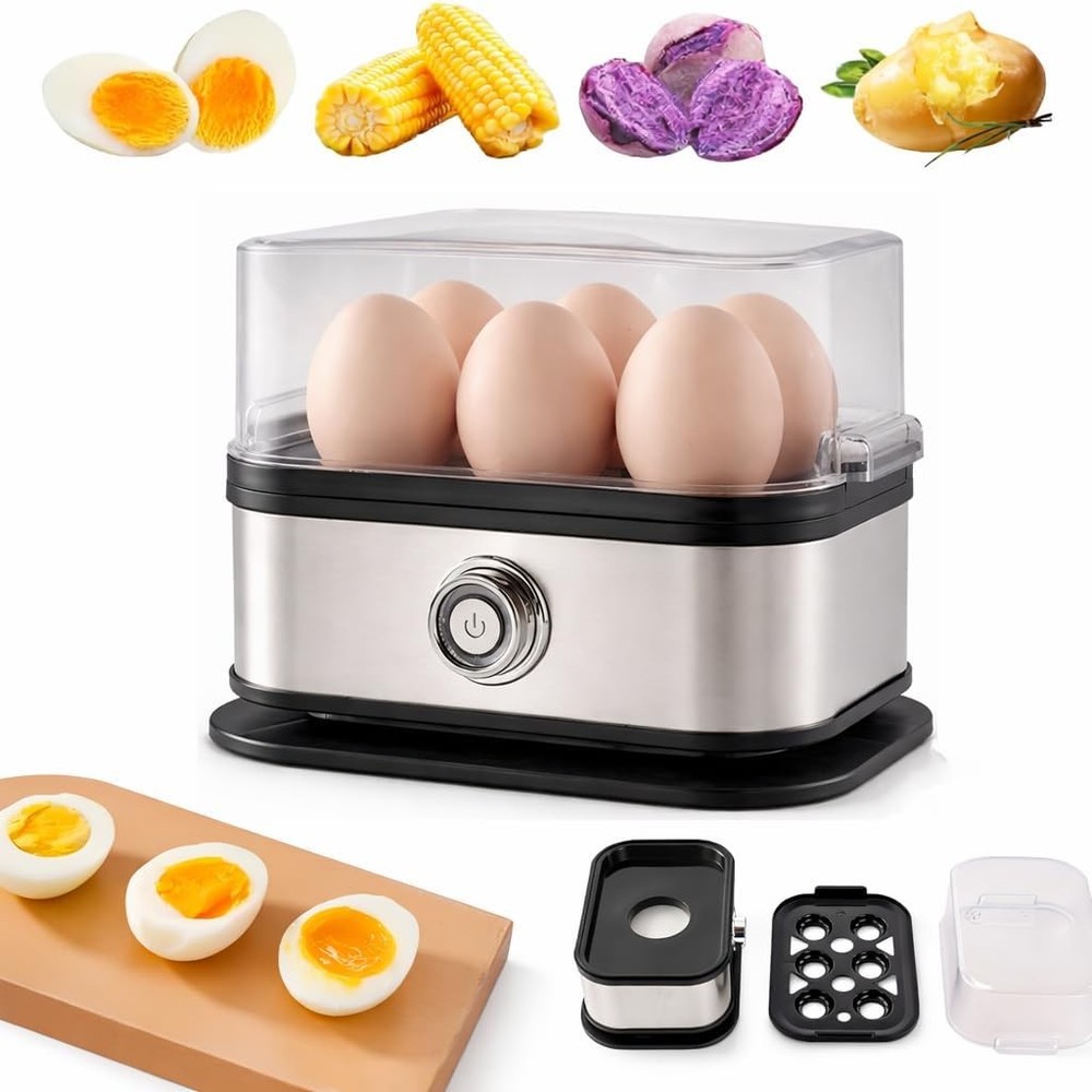 Egg Cooker, rapid Egg Cooker 6 Egg Capacity, Soft, Medium, Hard Boiled, Poacher