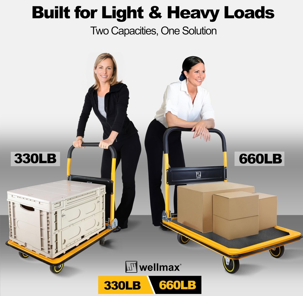 Foldable Platform Dolly Push Cart with Swivel Wheels
