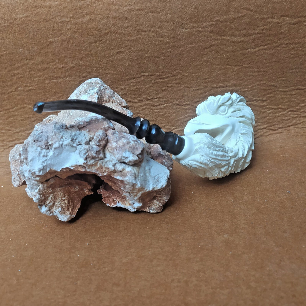 Big Size Eagle Head Meerschaum Pipe with Fitted Case