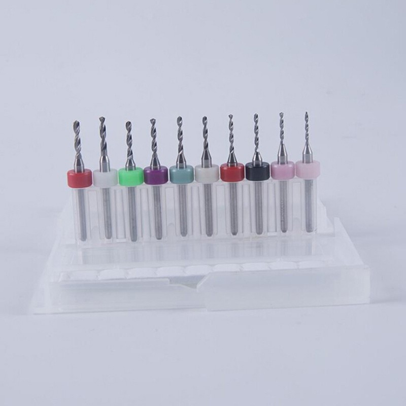 10Pcs/set PCB print circuit board carbide CNC mini micro drill bits FPHkj