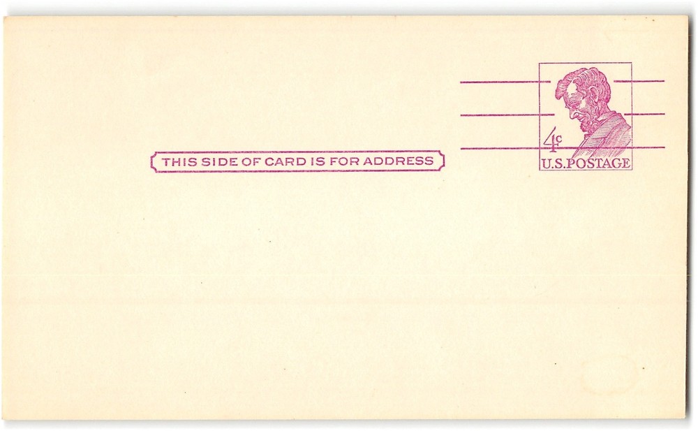 US #UX48 mint postal card, 4c Lincoln