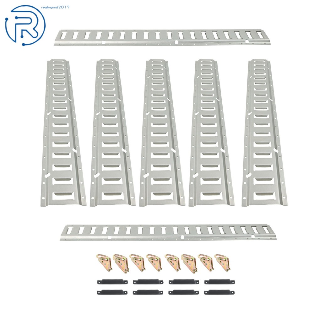 New Steel E Track Tie Down Rail Kit Silver Galvanized 24 Pack 3' Secure Cargo