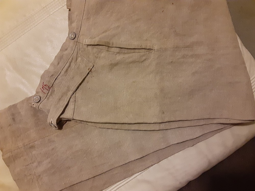 Original Swedish White Drill Uniform Trousers Dated 1932
