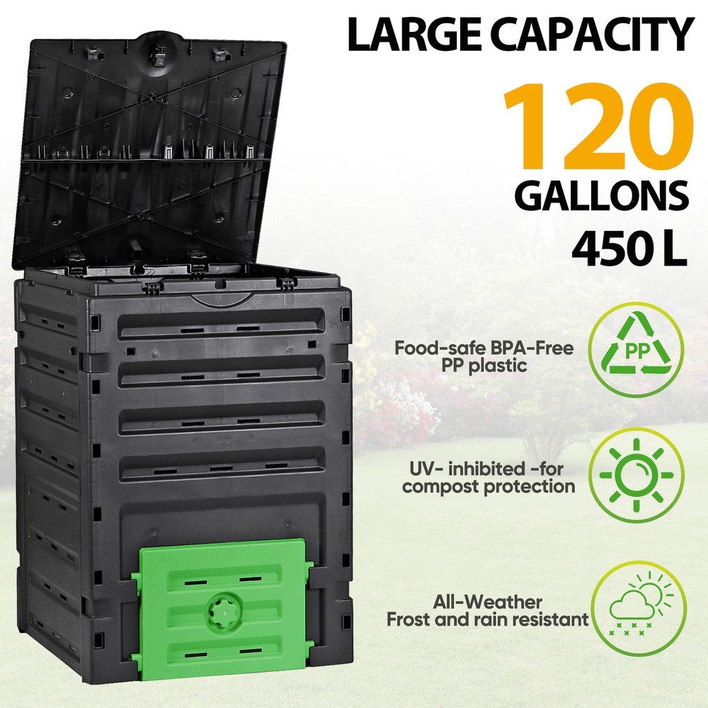F2C Compost Bin from BPA Free Material 120Gal Large Compost Bin Compost Box