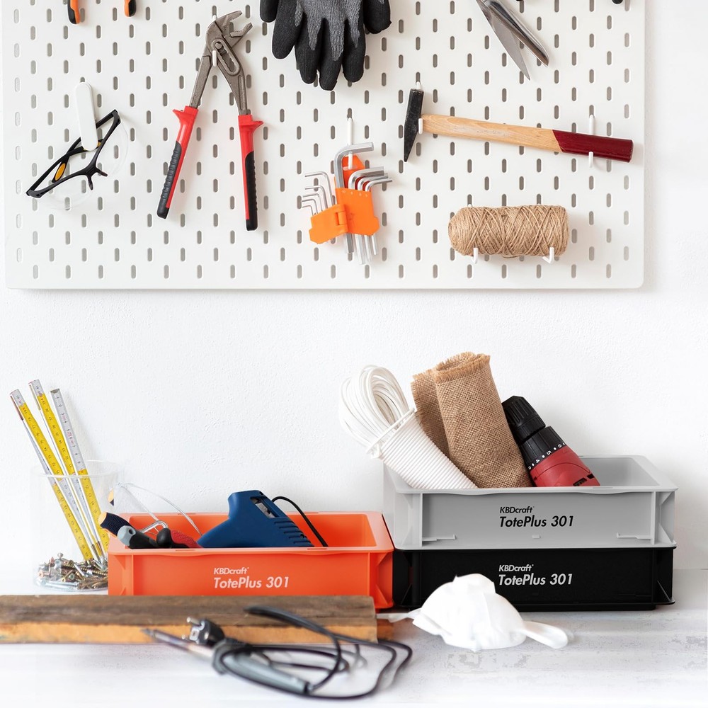 Stackable Storage Bin - Heavy-Duty Plastic Organizer Box and Tray with Straig...