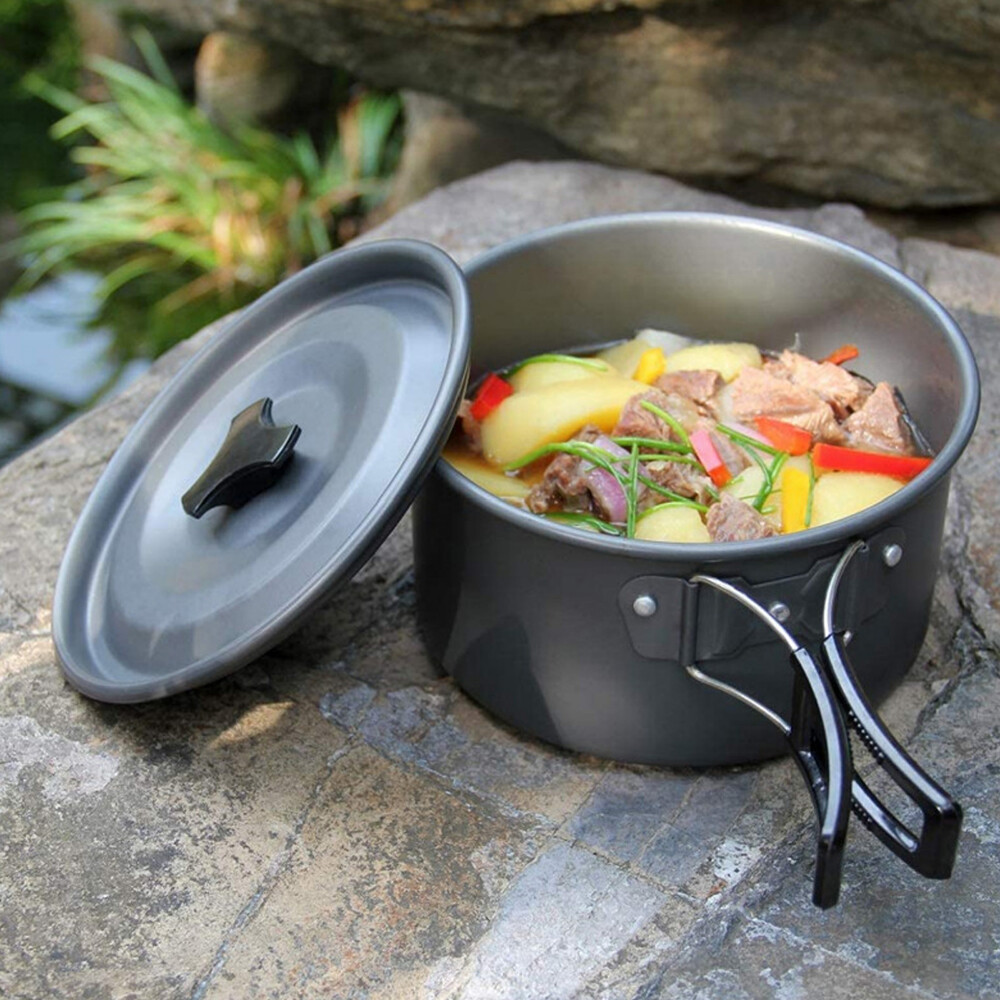 10PCS Camping Cookware Mess Kit for Backpacking Gear – Camping Cooking Set