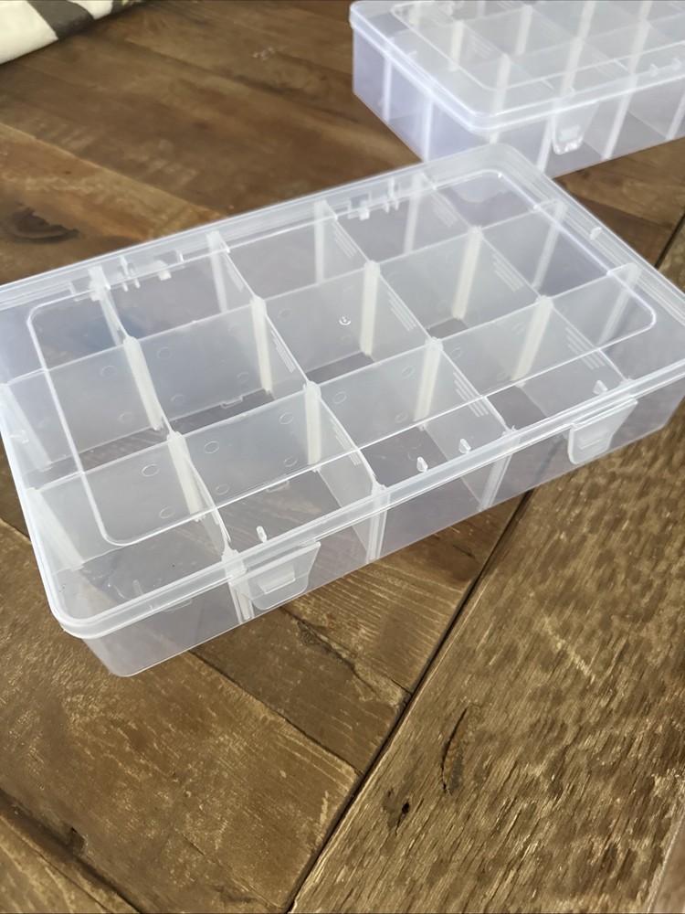 2 Plastic Box 30 Compartment Organizer Storage Container- Beads, Bento, Lures