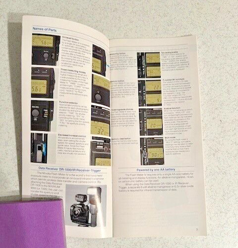 Minolta Light Meter brochure EUC! Much Information Here!