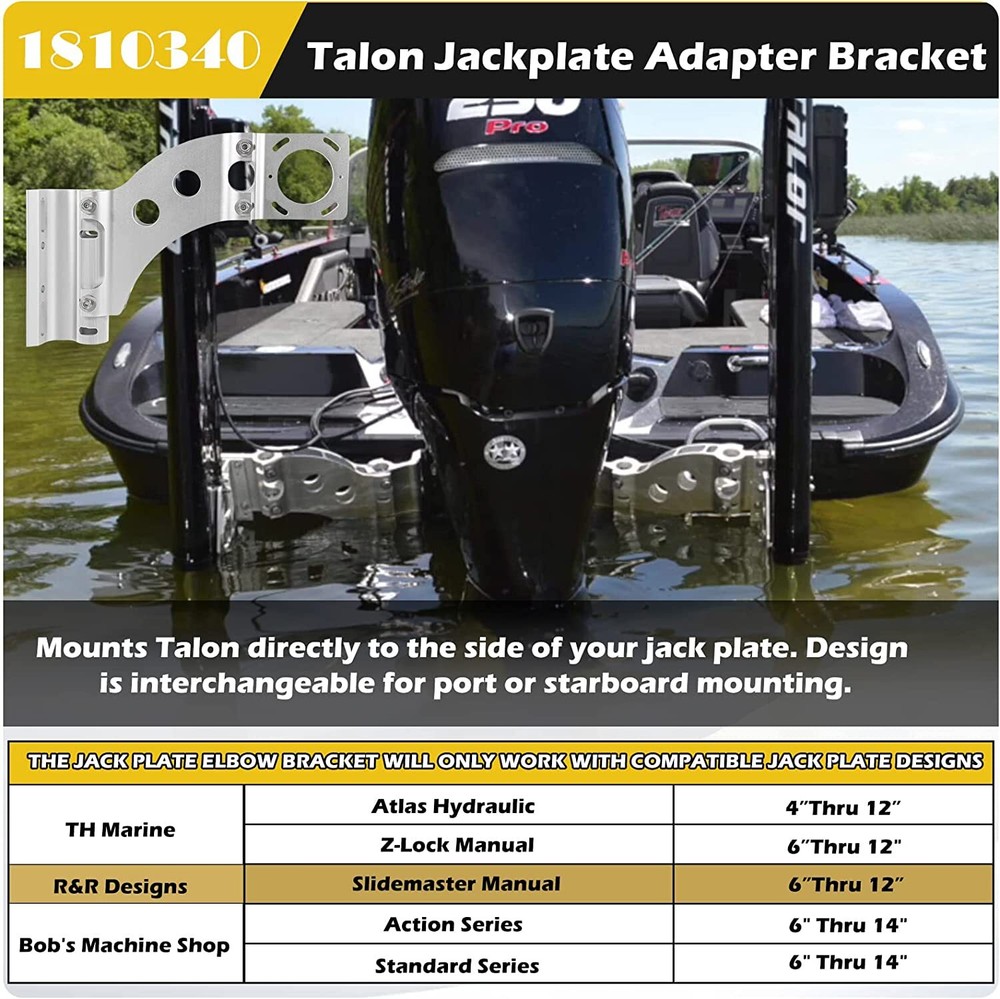 1810340 Talon Side Mounted Jack Plate Adapter Bracket Mount Extension Plate Tool