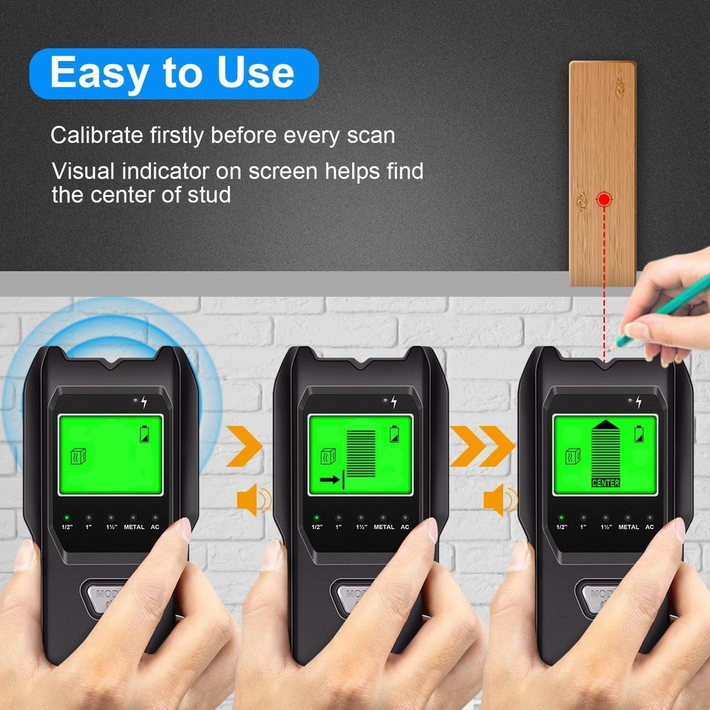 5 in 1 Multifunction Stud Detector - Accurate Center & Edge