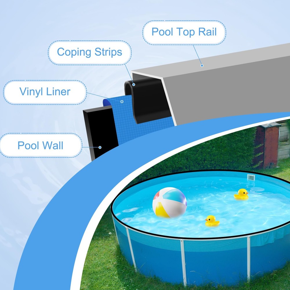 Coping Strips for Overlap Above Ground Pool Liners Swimming Pool Plastic Line