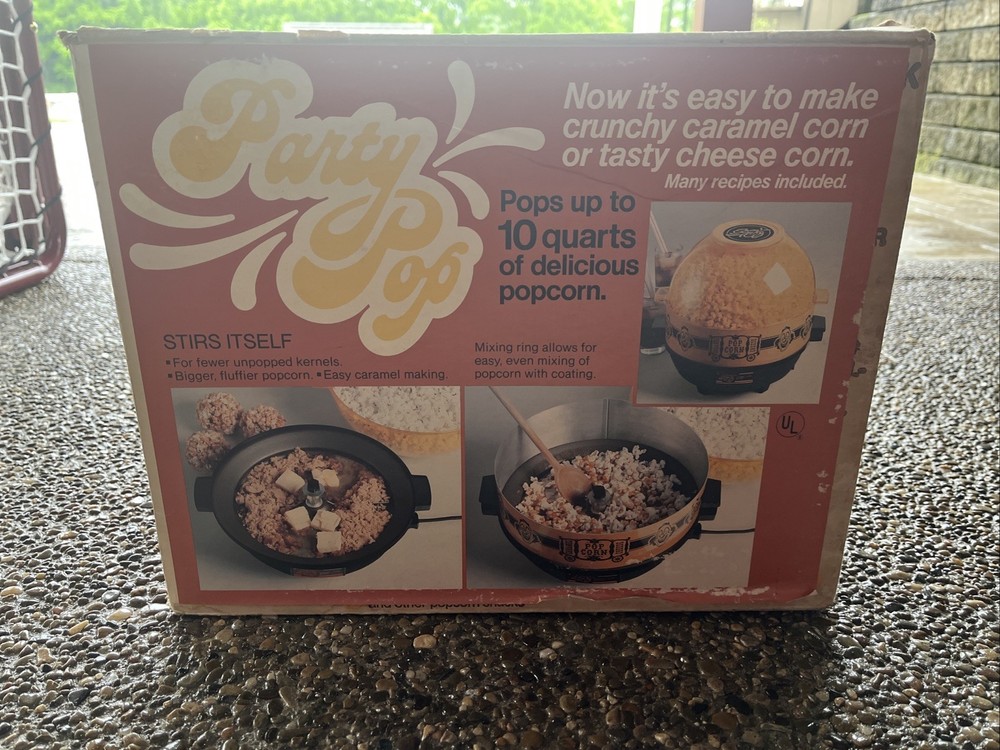 Vintage Party Pop 10-Quart Automatic Popcorn Popper- NEW