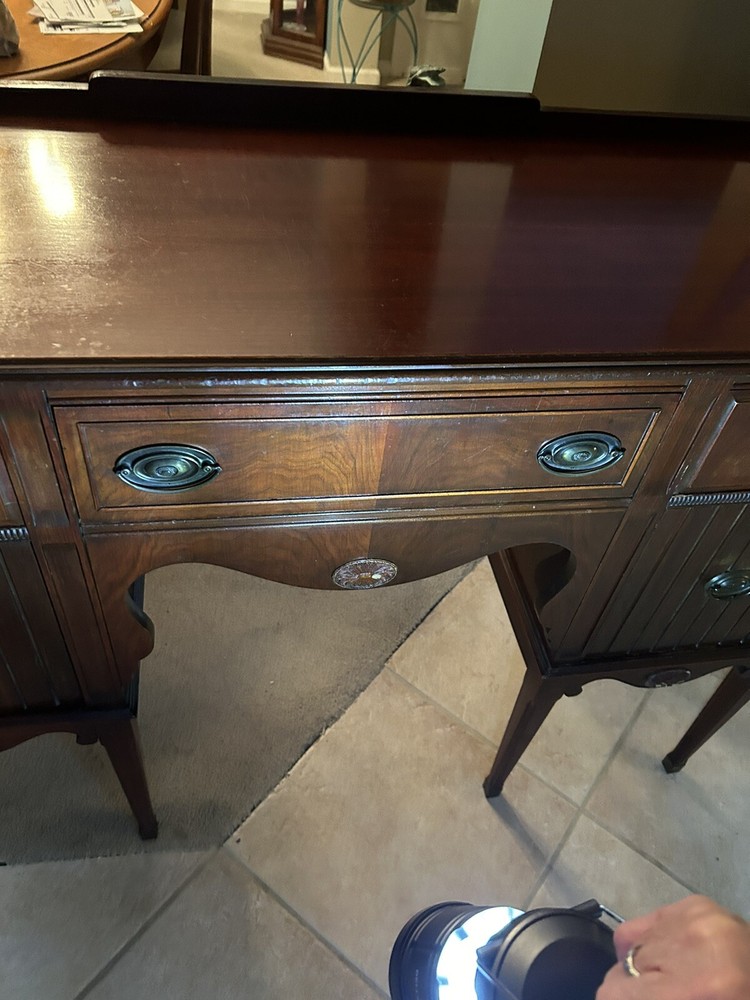 Antique Wood Buffet Sideboard