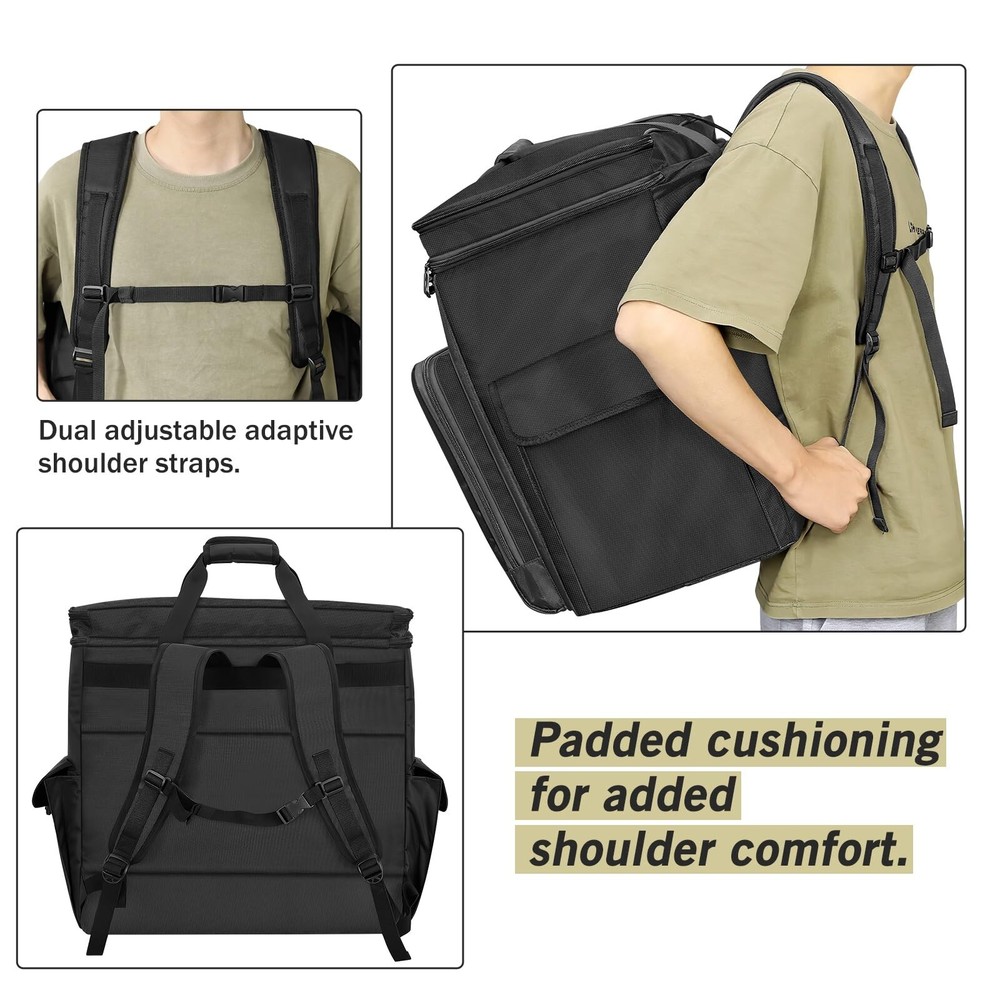 Double-Layer Desktop PC Tower Carrying Case, Travel Storage Bag for Computer ...