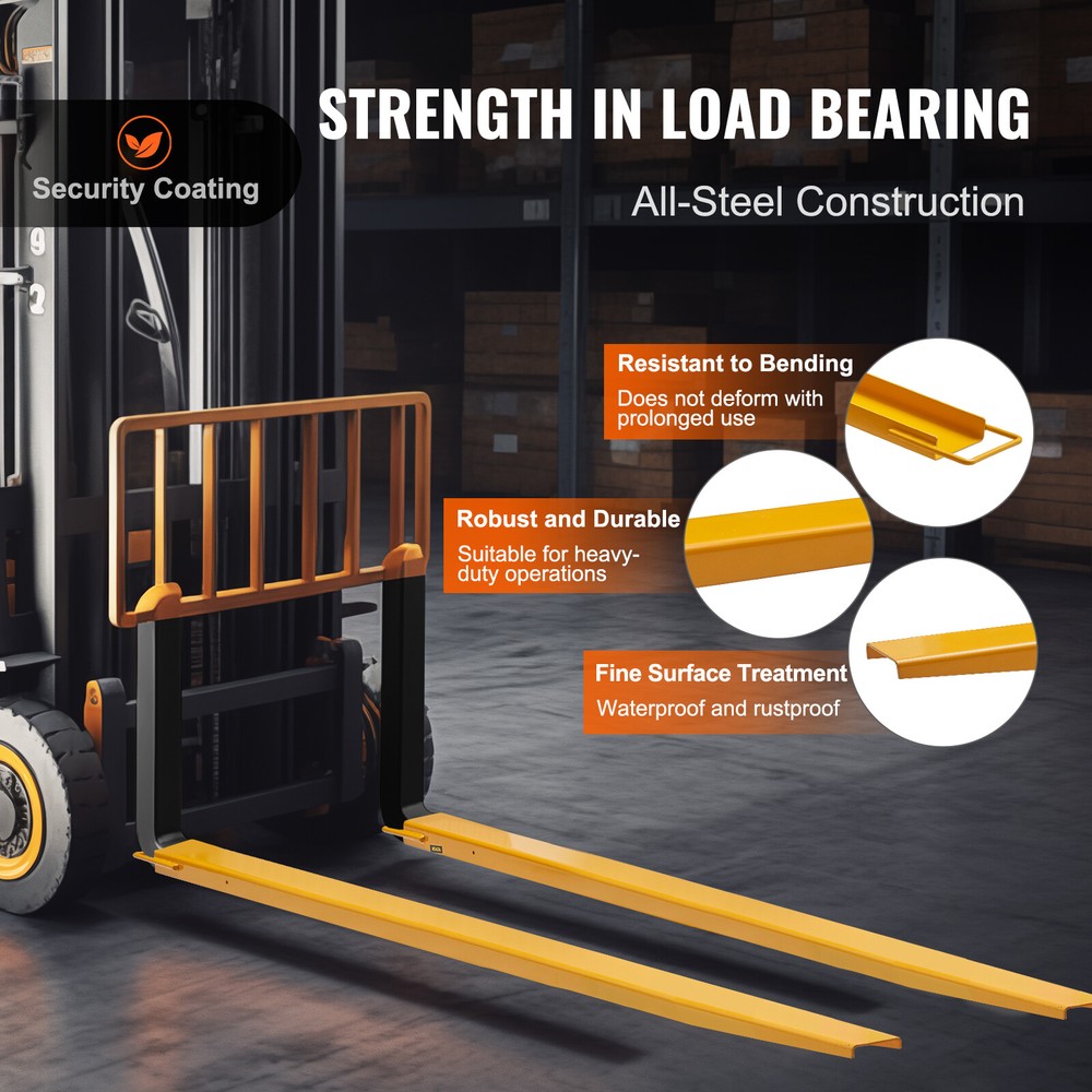 VEVOR Pallet Fork Extensions Forklift Extensions 96" x 4.5" Heavy Duty Steel
