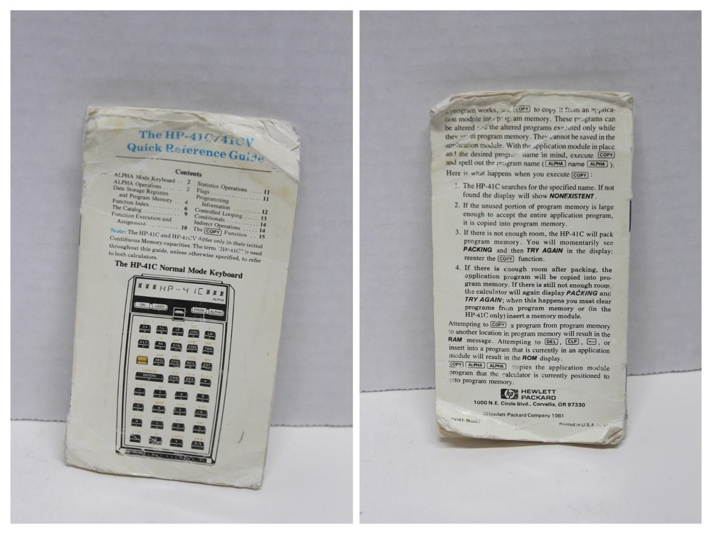 Hewlett Packard HP 41CV Calculator, Card Reader, Circuits 1, Math 1, Case - Read