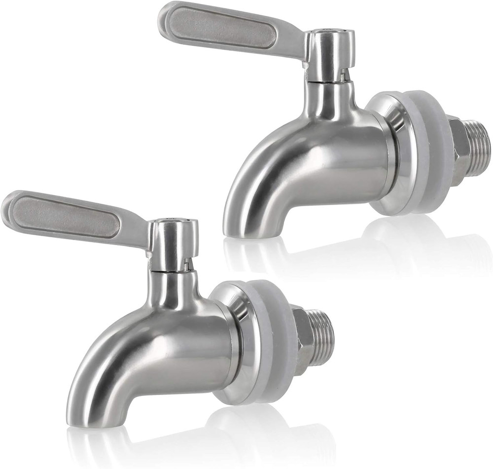 Stainless Steel Beverage Dispenser Replacement Spigot, 2 Pack | Drink Dispenser