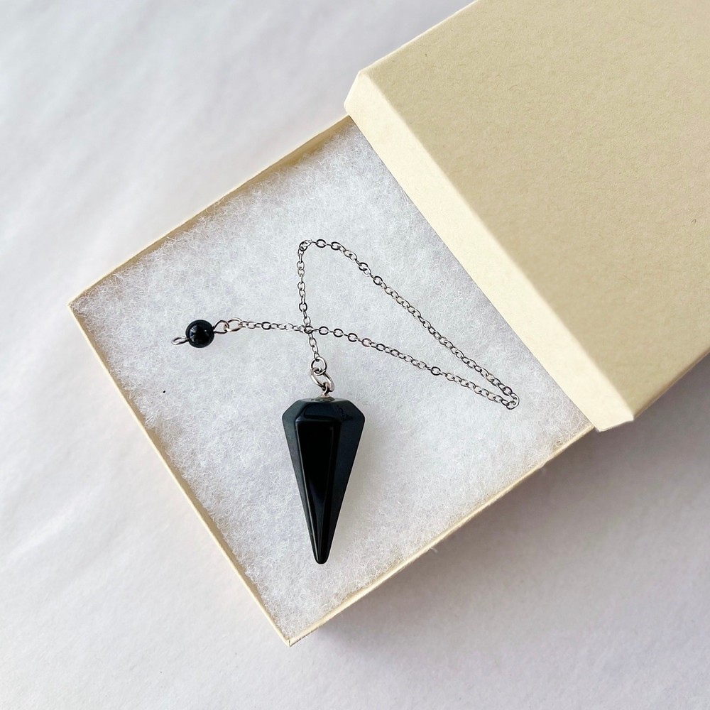 Black Onyx Pendulum Gemstone Meditation Dowsing