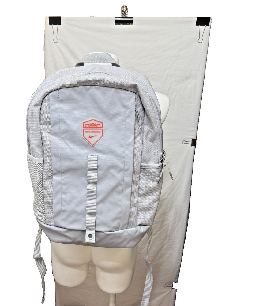Nike LeBron James Backpack Grey Strive For Greatness  23 Embossed Panel Sports