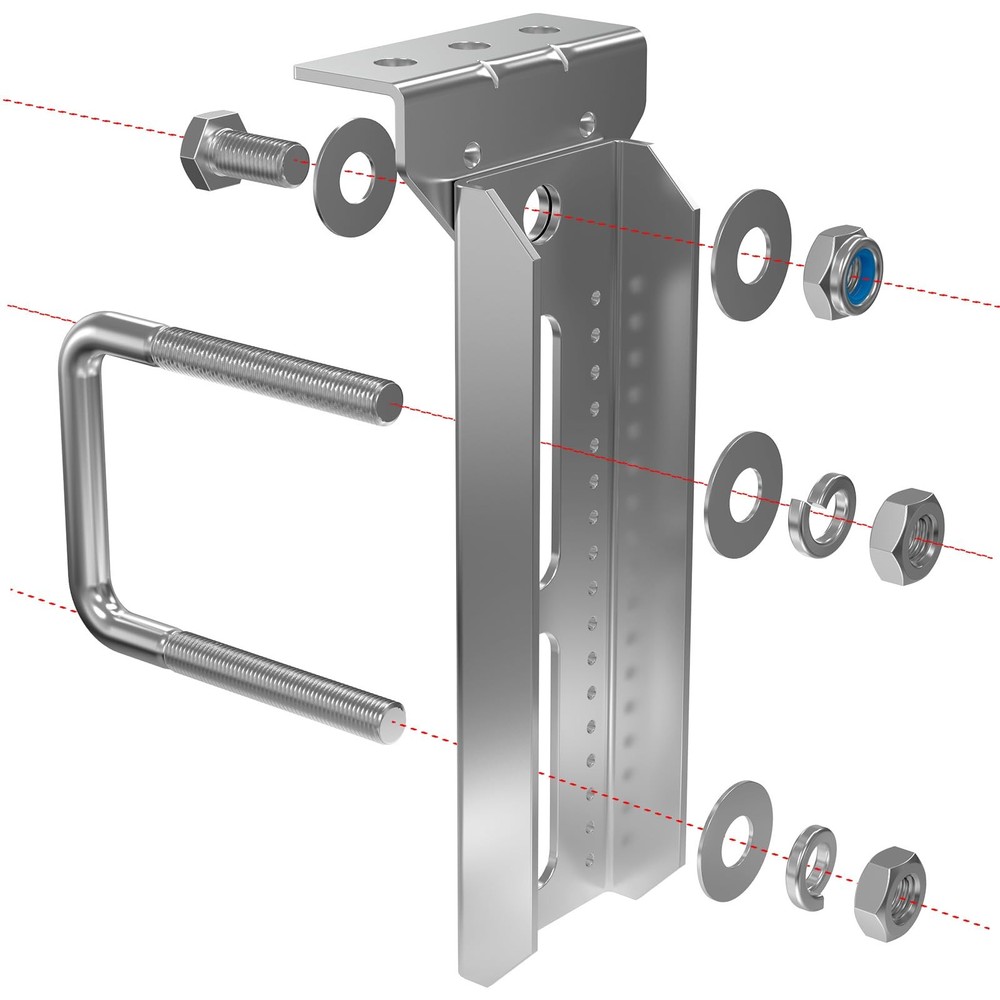4 PC 8" Galvanized Swivel Top Bunk Bracket Kit for 3"x3", 2"x3" Trailers