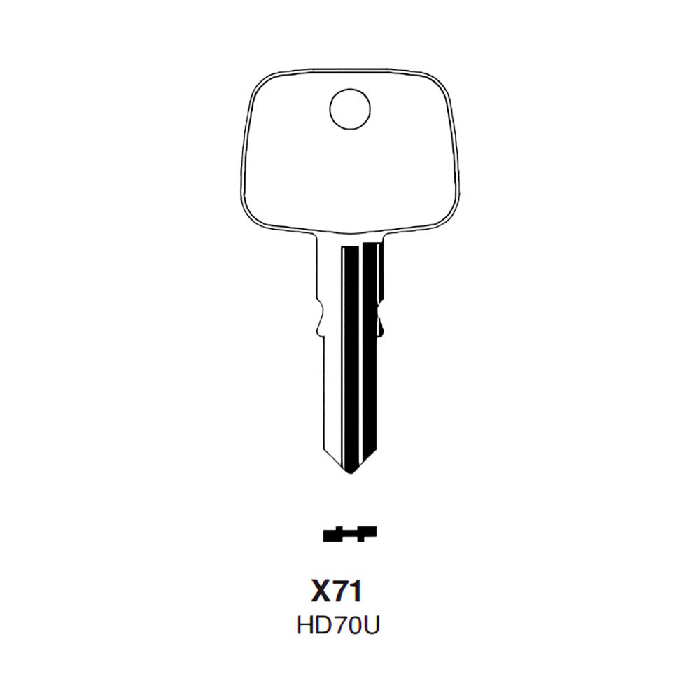 HD70U / X71 Key Blank Nickel