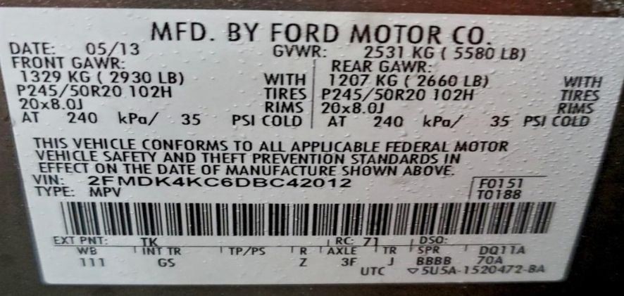 Camera/Projector Camera In Liftgate Fits 13-14 EDGE 298632