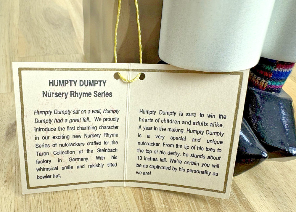 Steinbach Humpty Dumpty Limited Edition Nutcracker Germany *Signed W/Box *READ