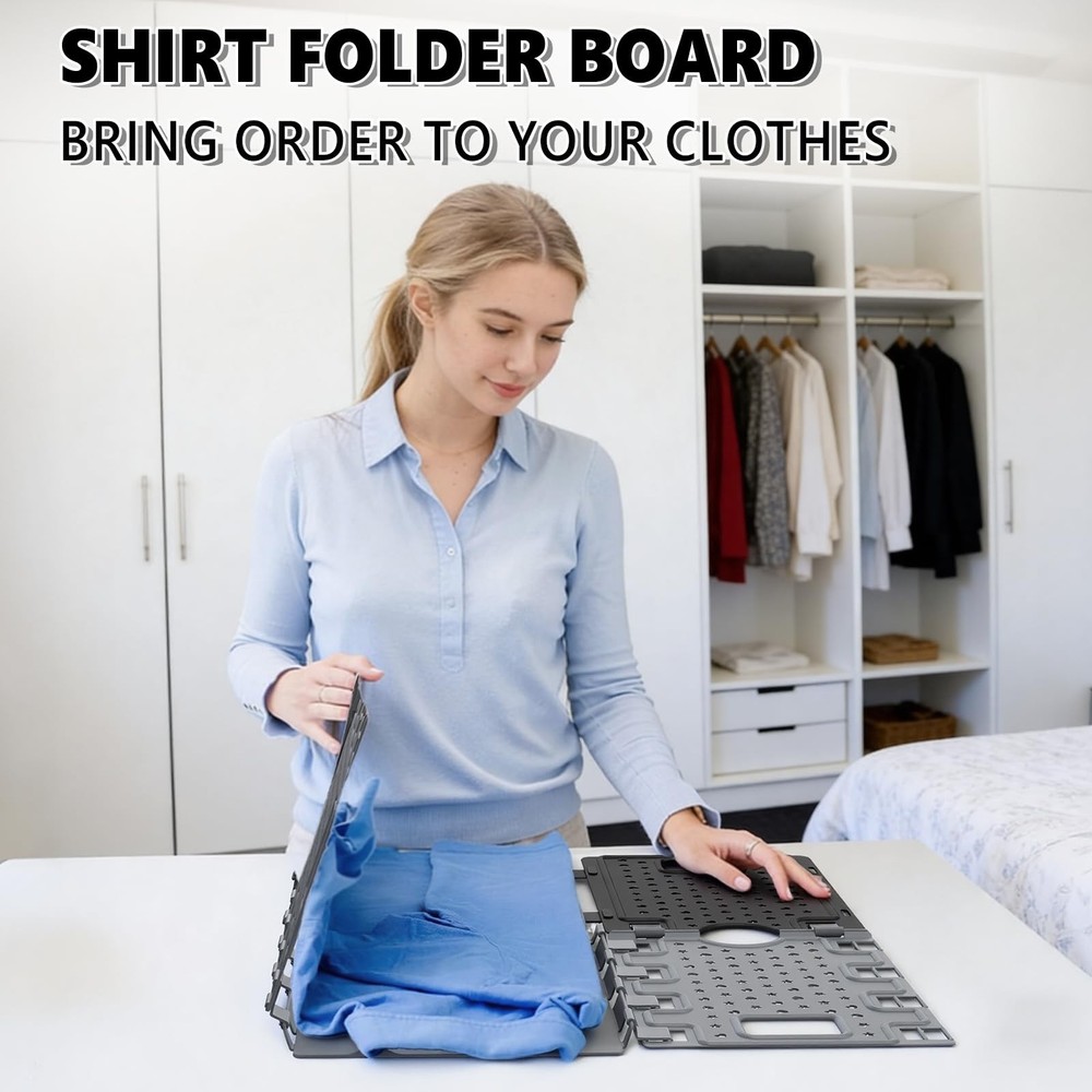 10Pc Stackable Closet Organizer & Shirt Folder Board Bundle Tshirt Organizer ...