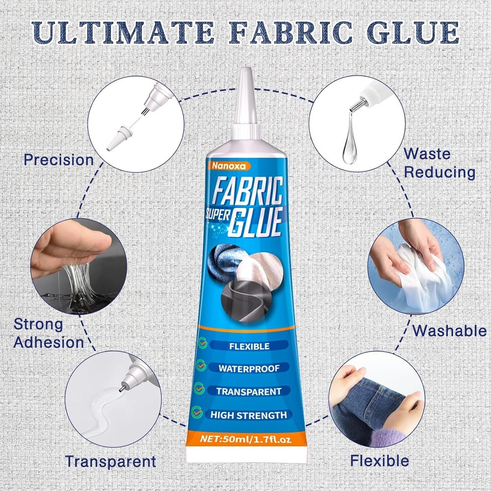 100ml Fabric Glue, Extra Strong Quick Bond Adhesive, Machine Clear