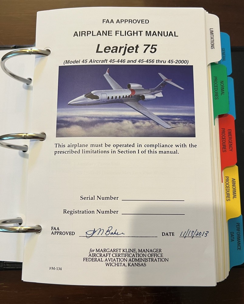 Learjet 75 Airplane Flight Manual (AFM)