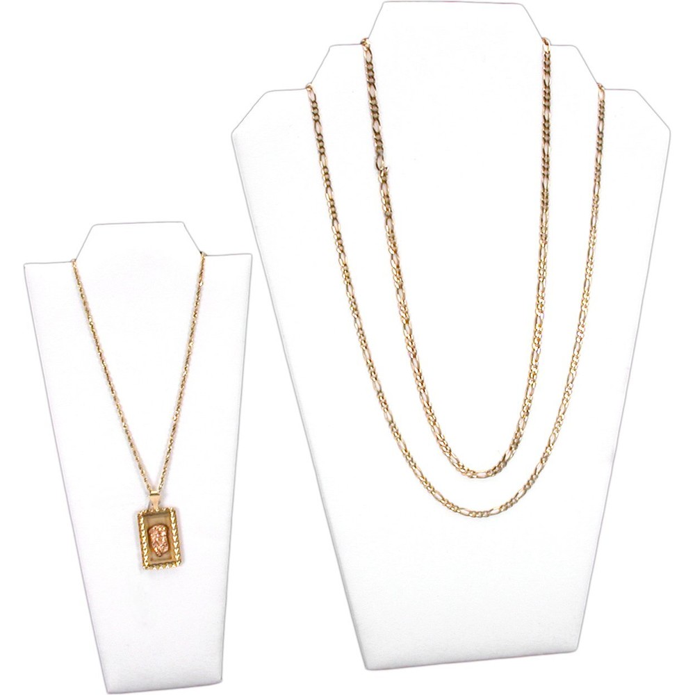 White Leatherette Large Jewelry Display 8 Pc Set