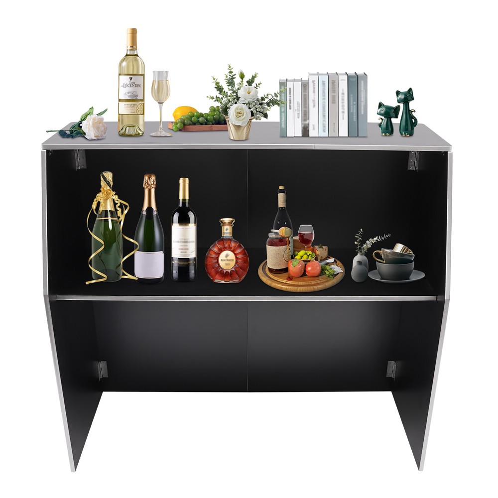 Rectangular Bar Cabinet Foldable Event Bar Portable Bar Cabinet Freestanding